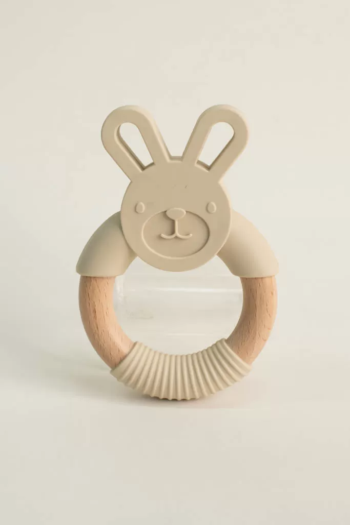 Cream Bunny Teething Ring