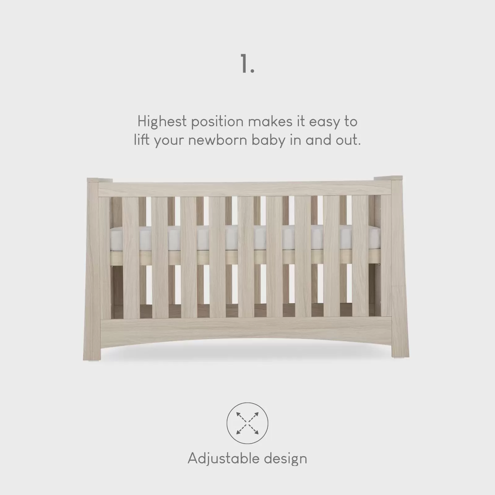 CuddleCo Isla Cot Bed - Ash