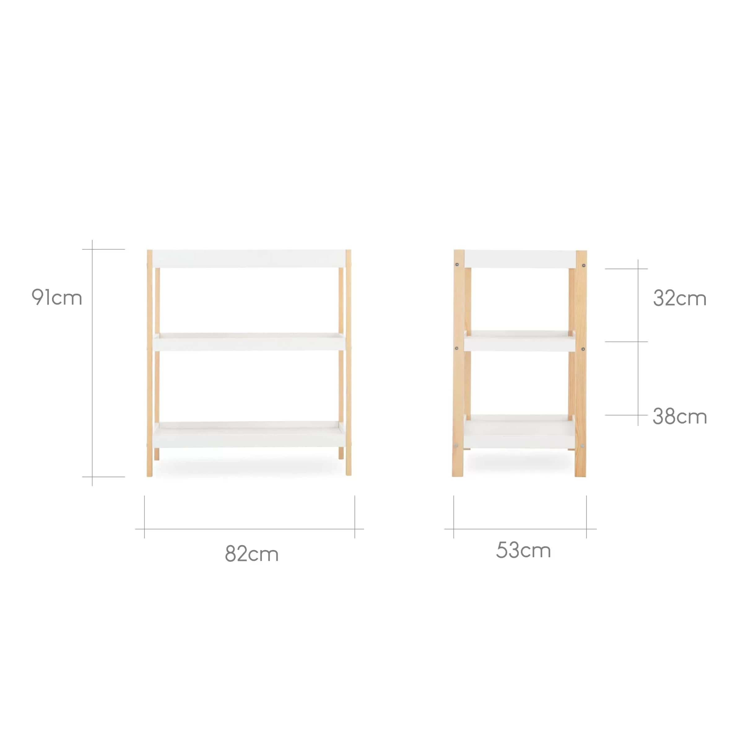 CuddleCo Nola 2pc Set Changer and Cot Bed - White & Natural