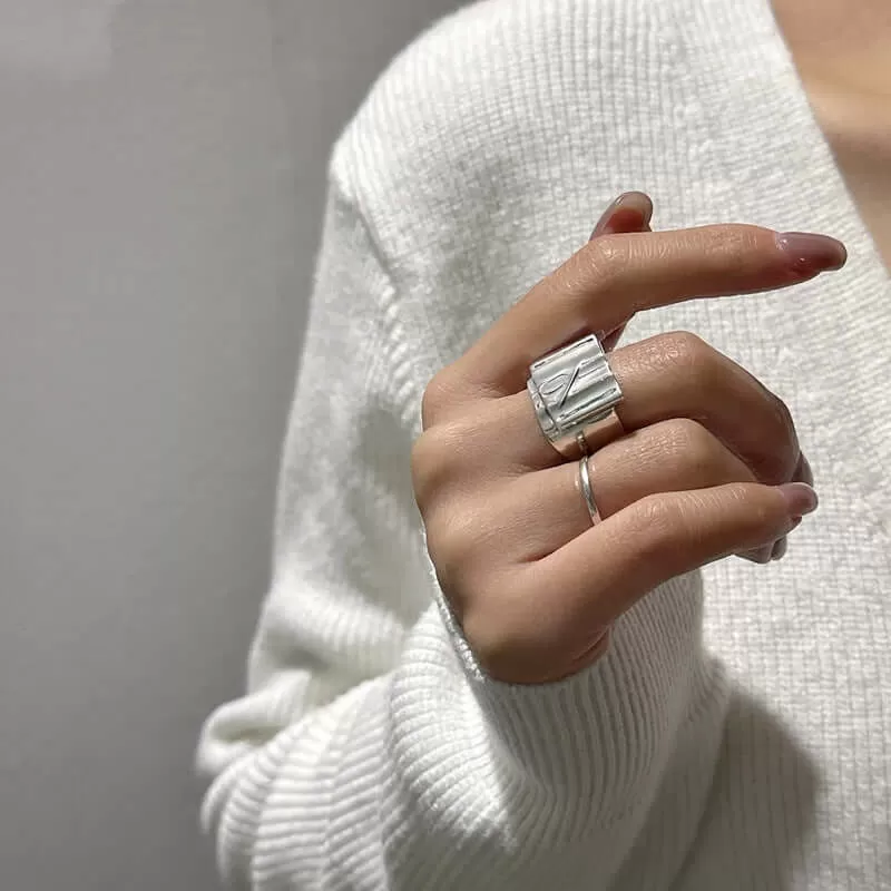 Designer Pleated Textured Wave Plain Ring