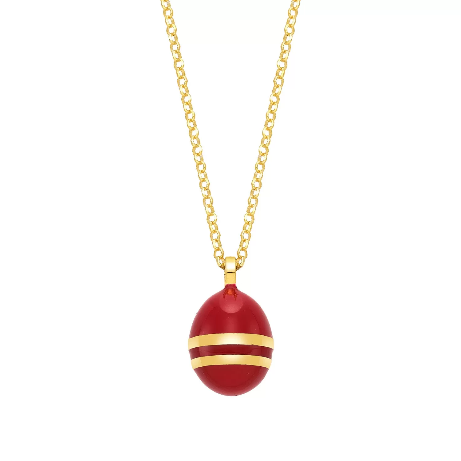 Easter Egg Classic Red | Enamel | 18K Gold Plated 925 Silver