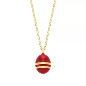 Easter Egg Classic Red | Enamel | 18K Gold Plated 925 Silver