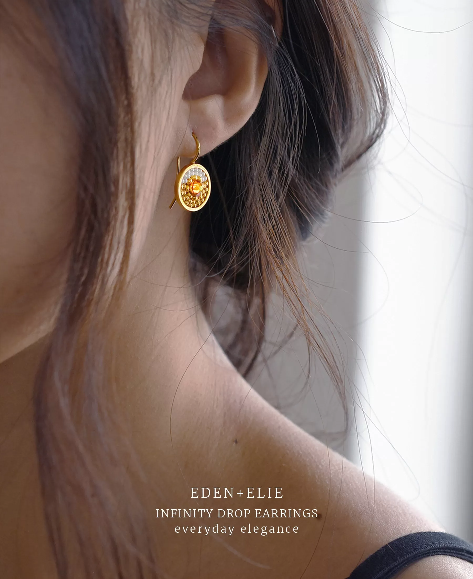 EDEN   ELIE Infinity drop earrings - shell