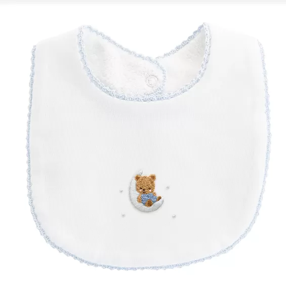 Embroidered Bib - Sleep Tight Bear - Blue