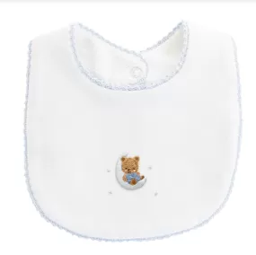 Embroidered Bib - Sleep Tight Bear - Blue