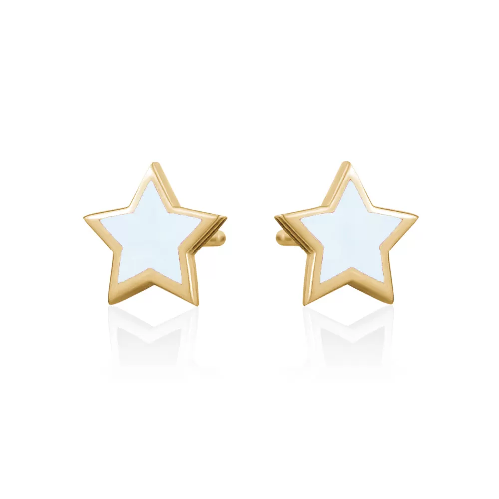 ENAMEL STAR STUDD EARRINGS