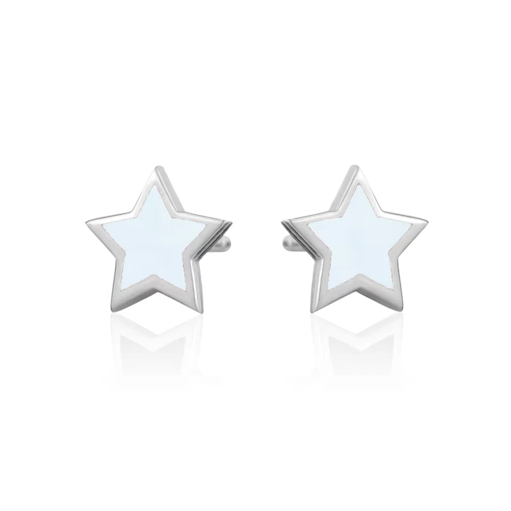 ENAMEL STAR STUDD EARRINGS