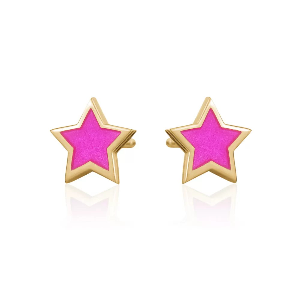 ENAMEL STAR STUDD EARRINGS