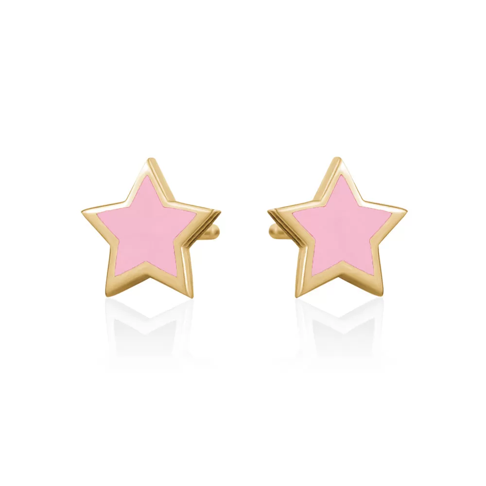 ENAMEL STAR STUDD EARRINGS