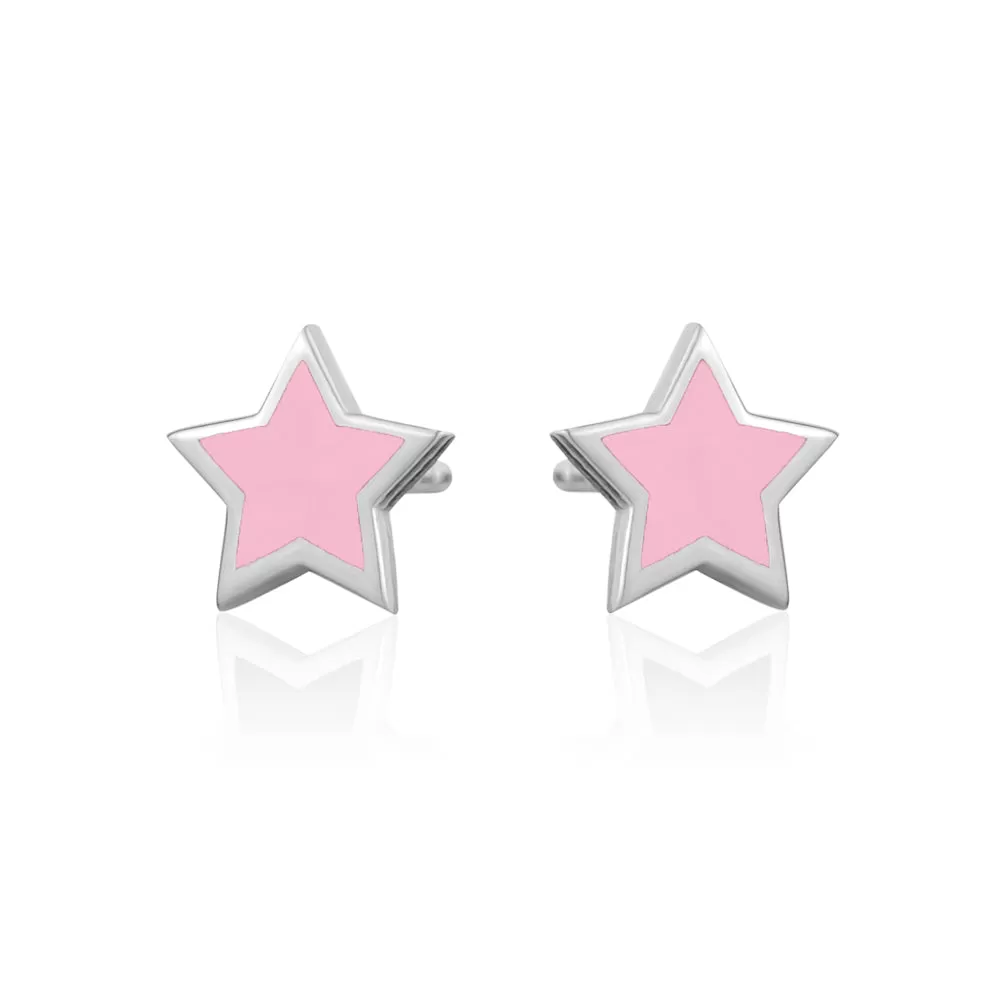 ENAMEL STAR STUDD EARRINGS