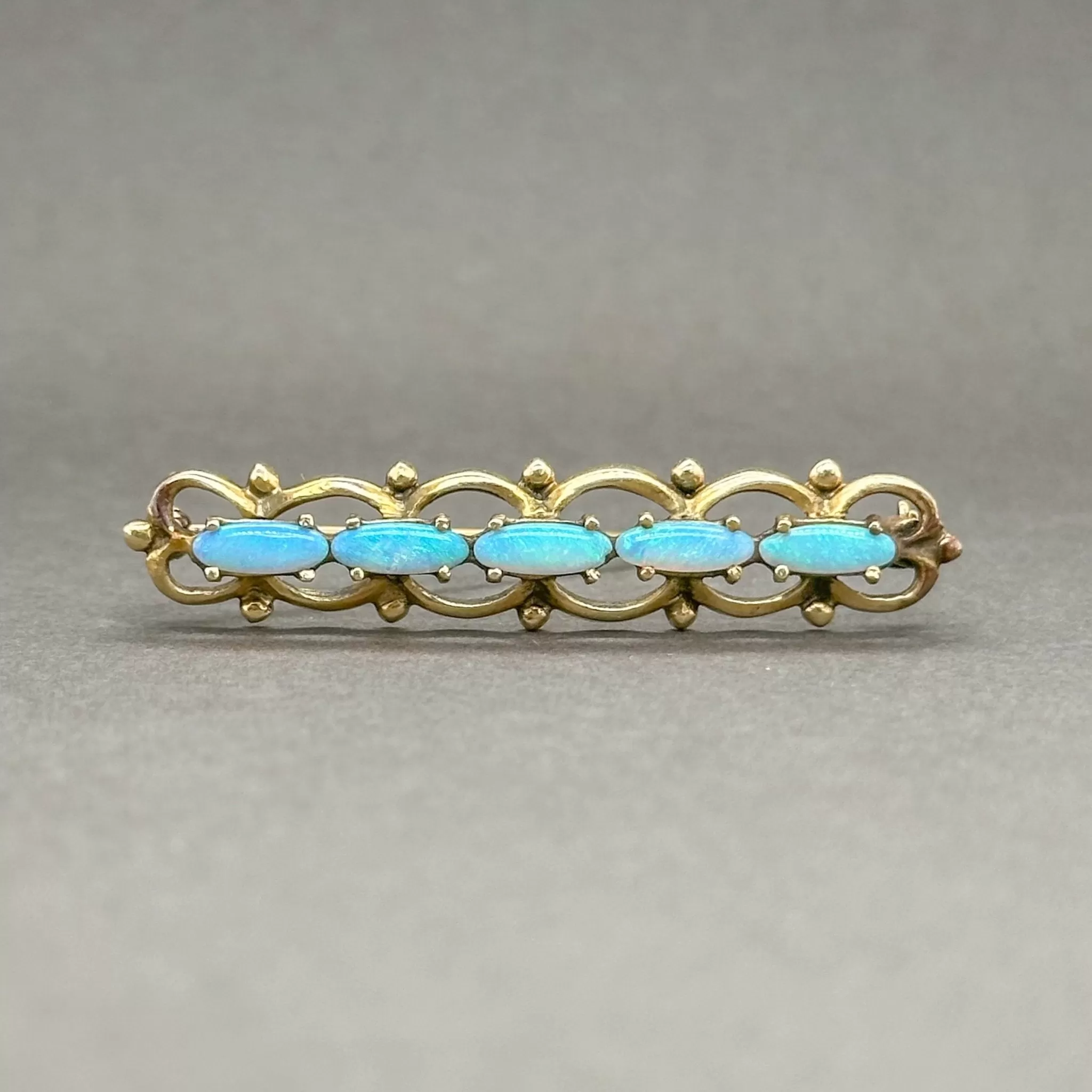 Estate 14K Y Gold Opal Pin