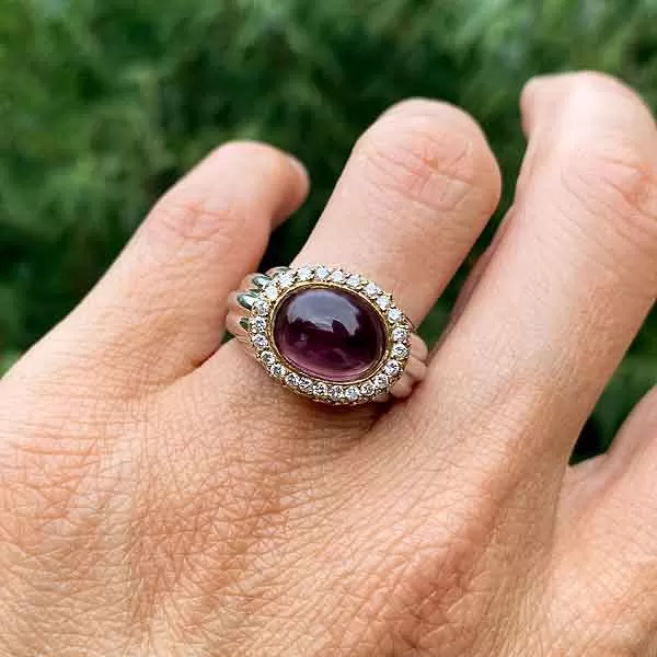 Estate Amethyst & Diamond Ring