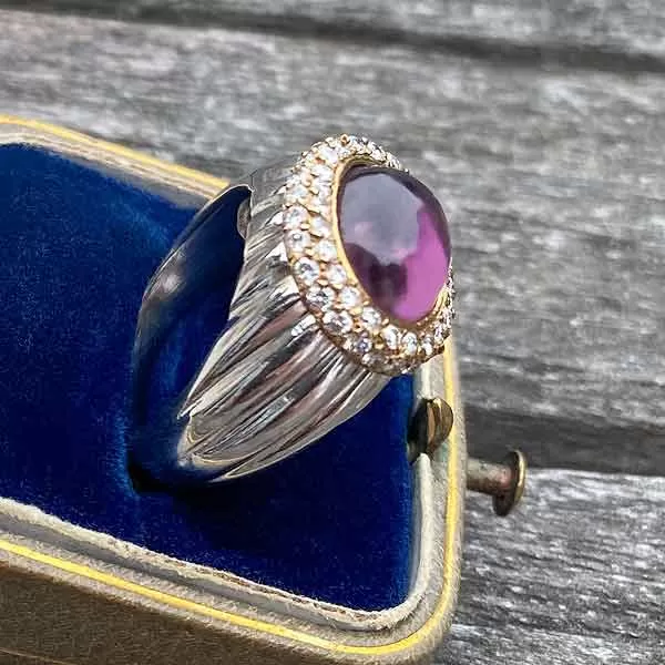 Estate Amethyst & Diamond Ring