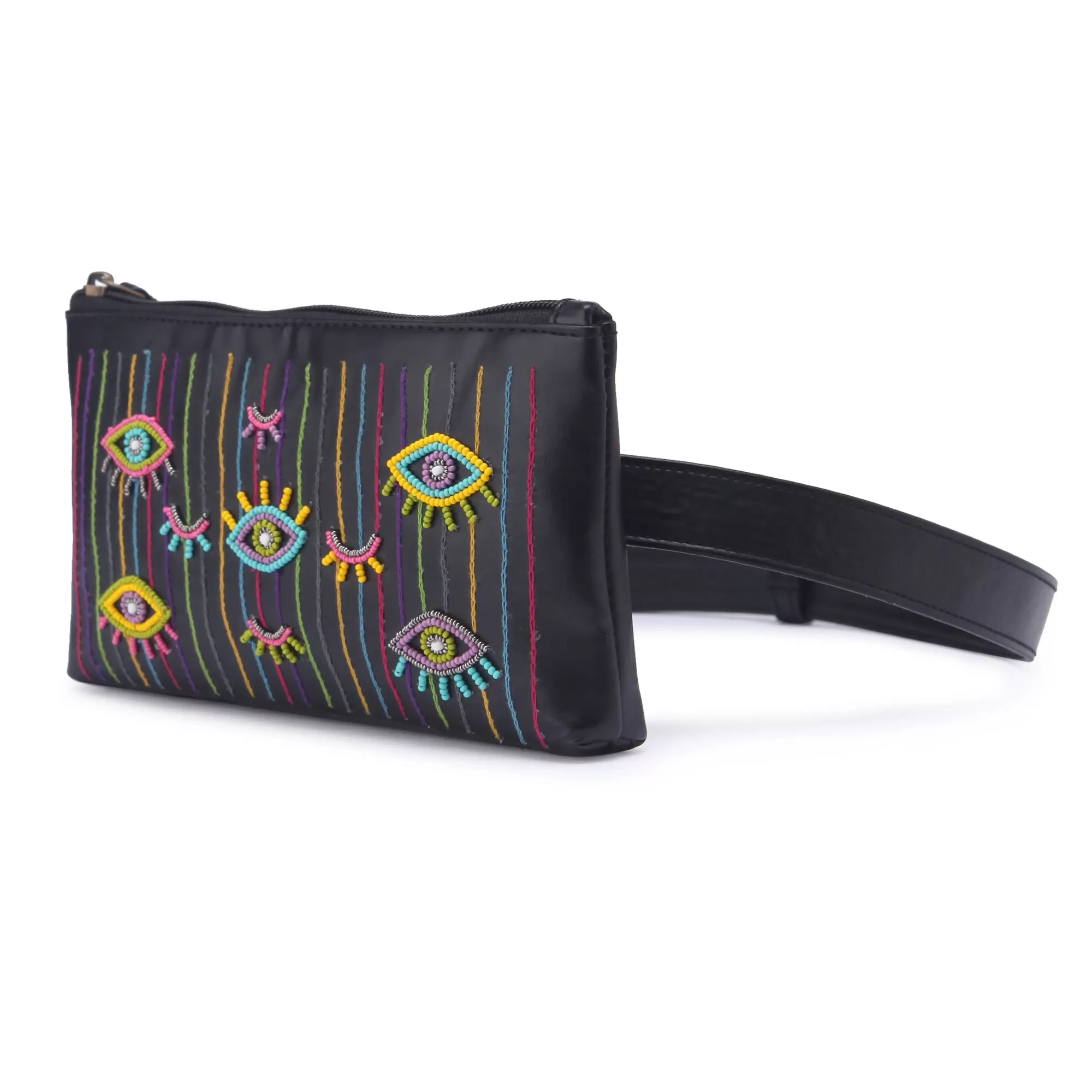 Evil Eye Embroidered waist belt bag for women