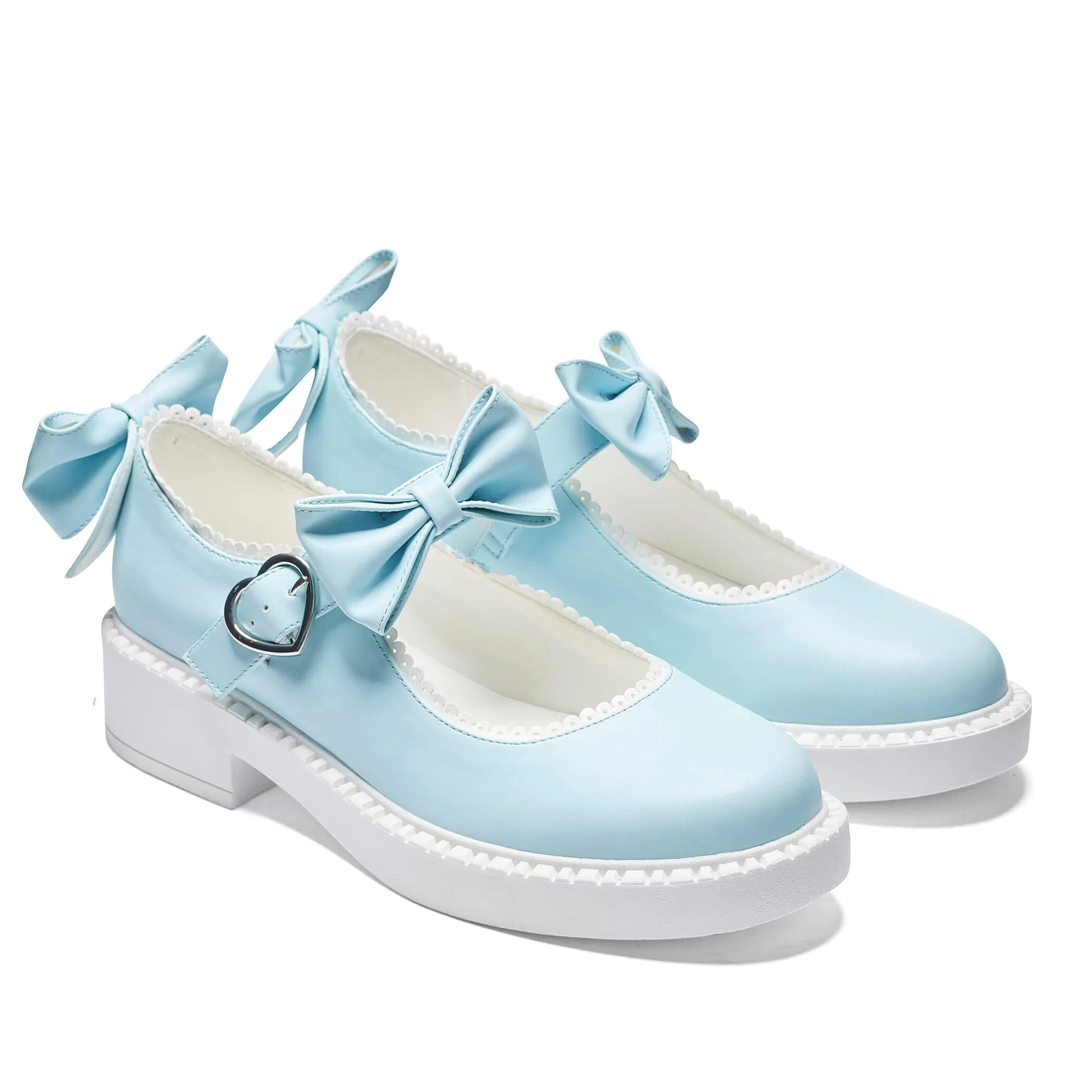 Fairy Lace Doily Mary Janes - Baby Blue