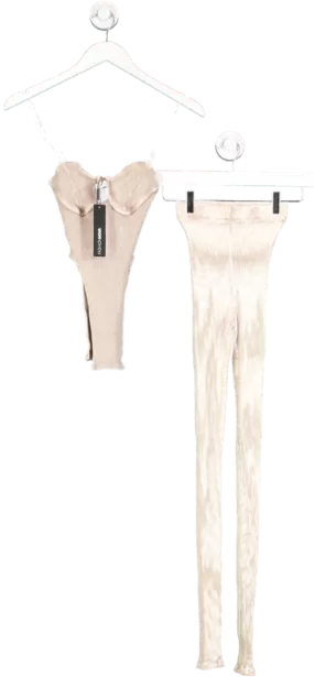 fashion noa Beige Oh She's Stylish Legging Set UK XS