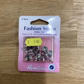 Fashion Snaps Ring Top (6 Sets) | Hemline