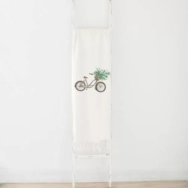 Floral Bike Watercolor Lightweight Throw Blanket