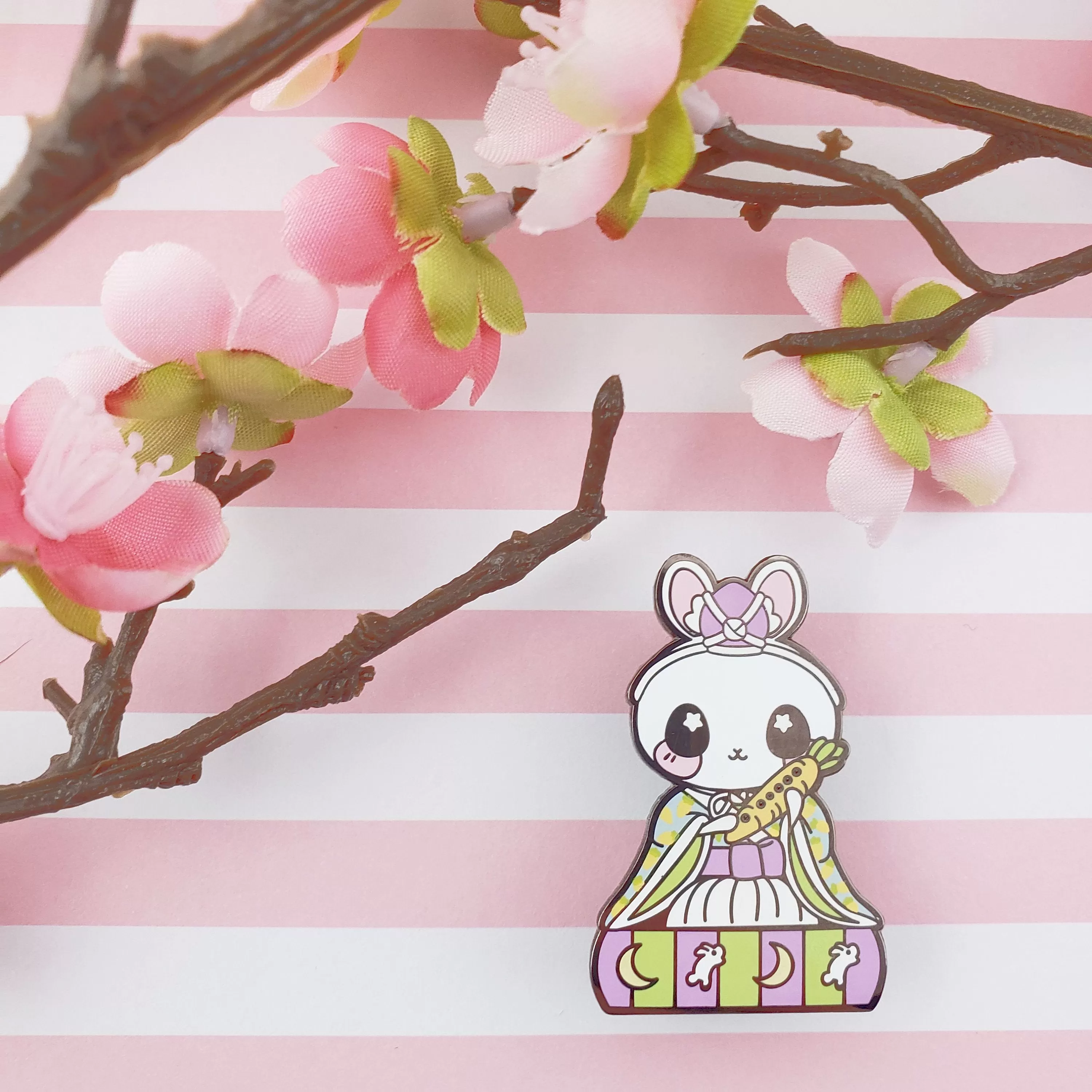 Flutist Bunny: Girl's Day Animal Enamel Pins