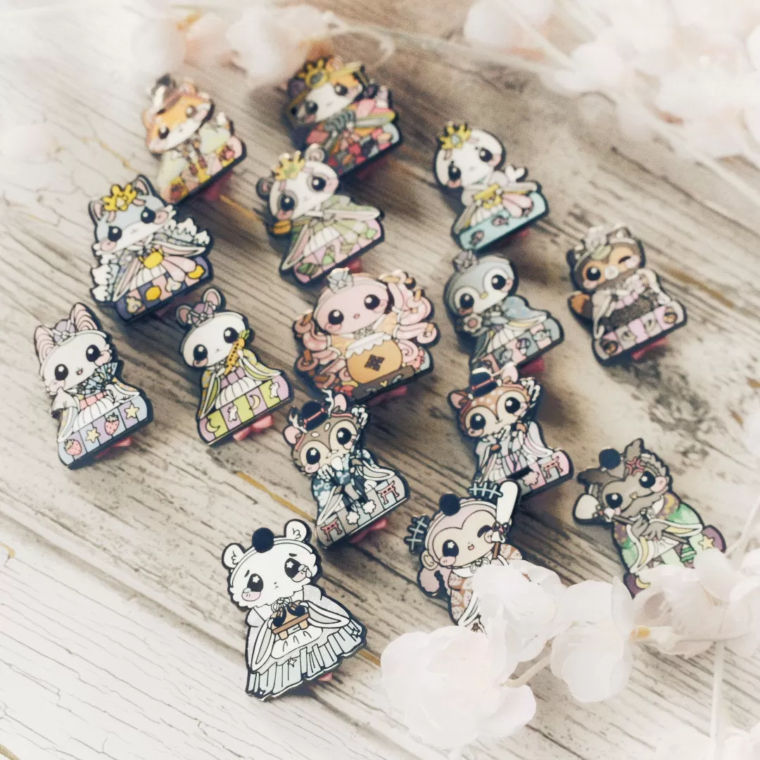 Flutist Bunny: Girl's Day Animal Enamel Pins