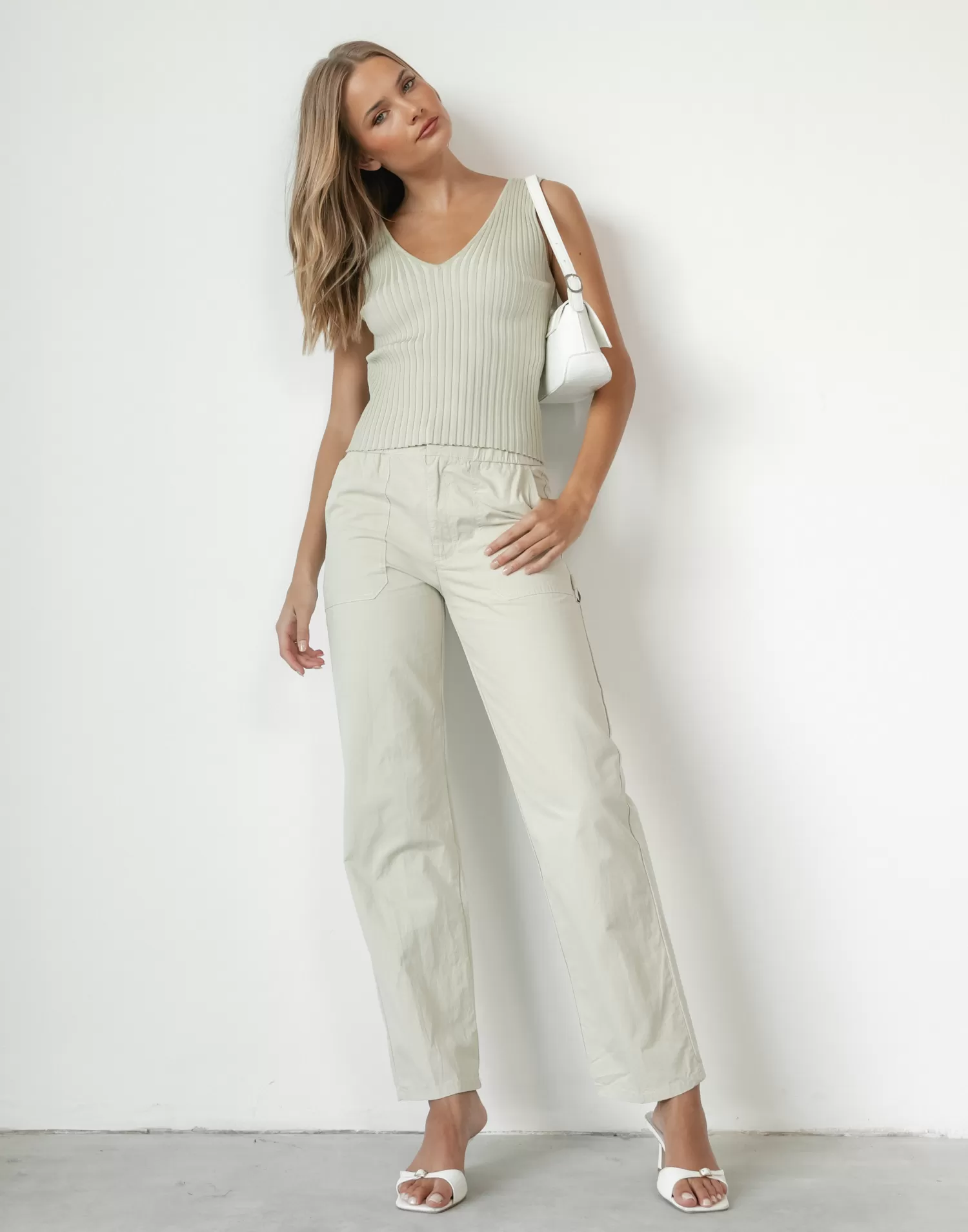 Fountain Tailored Pant (Beige) - By Lioness