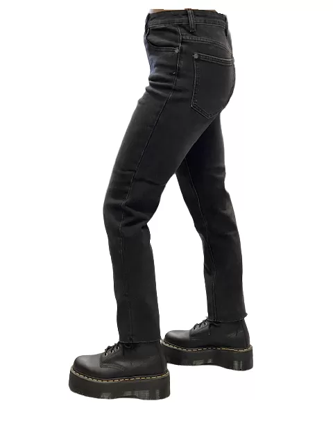 Griffai Women's Jeans Pants Mom Frayed DGF2012 black