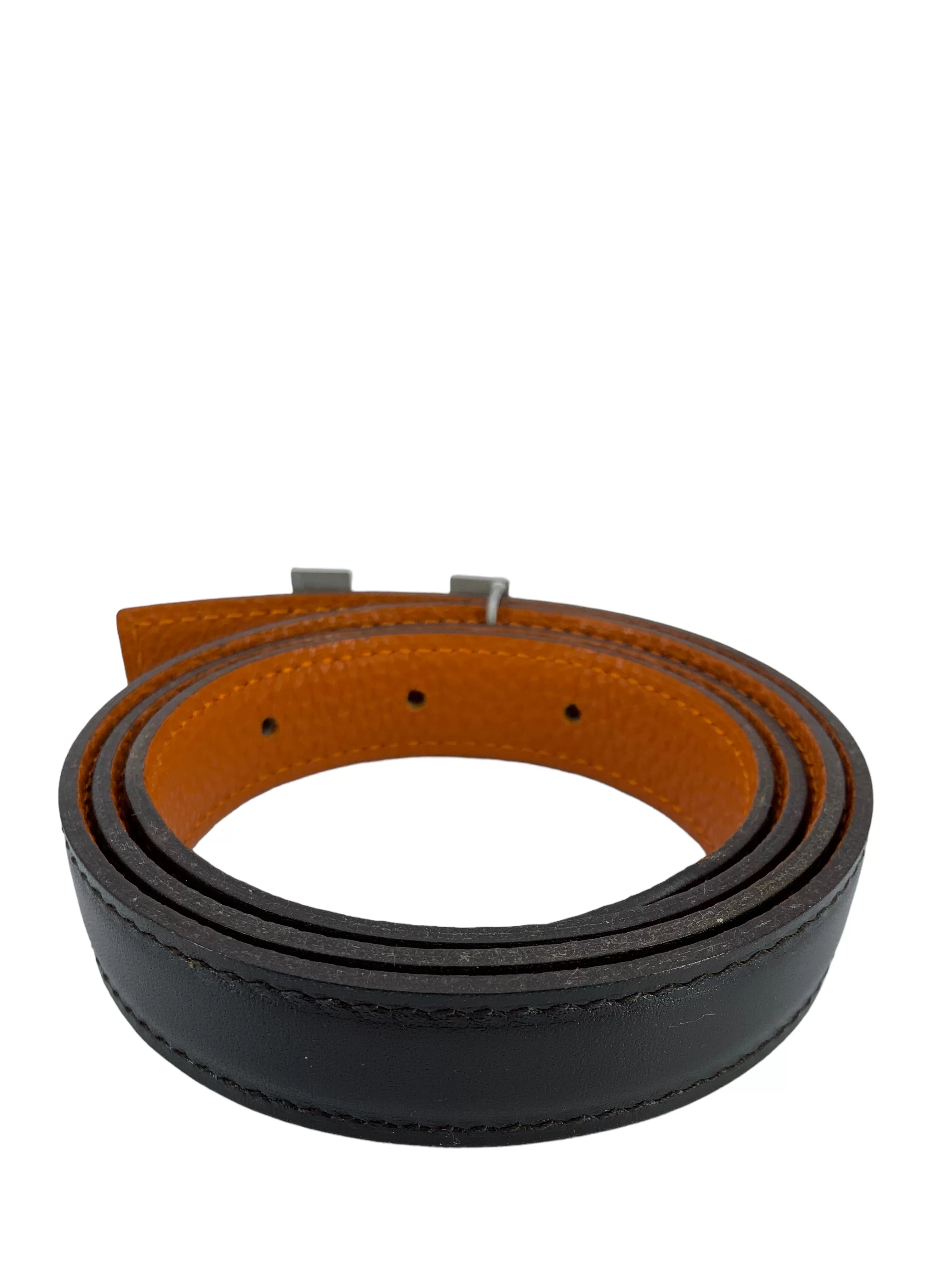 Hermes Thin Leather Reversible H Belt Size 80