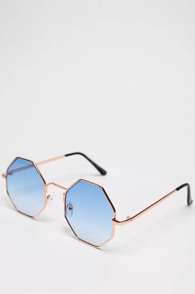 Hexagon Gold Frame Sunglasses