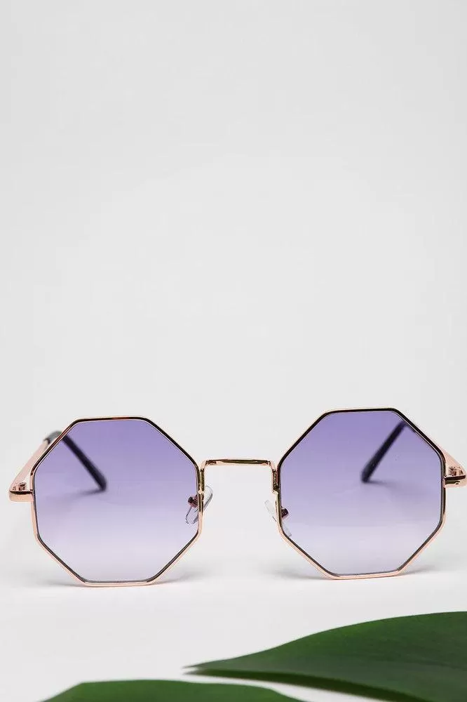 Hexagon Gold Frame Sunglasses