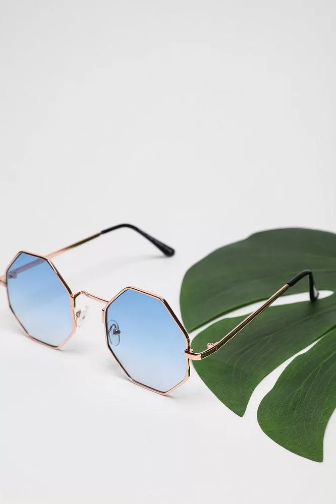 Hexagon Gold Frame Sunglasses