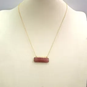 Horizontal Ruby Bar Single Stone Pendant