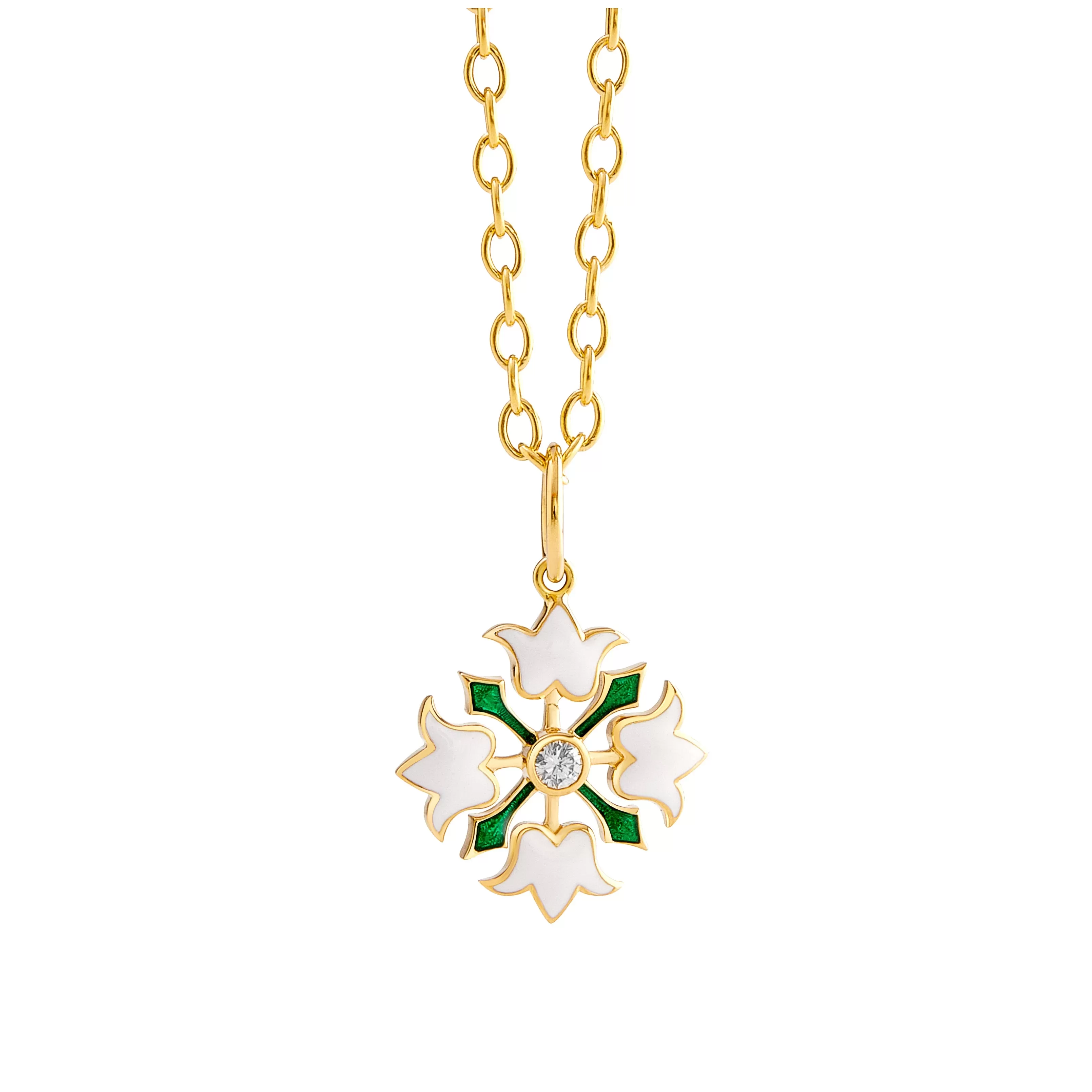 Jardin Flower Enamel Pendant