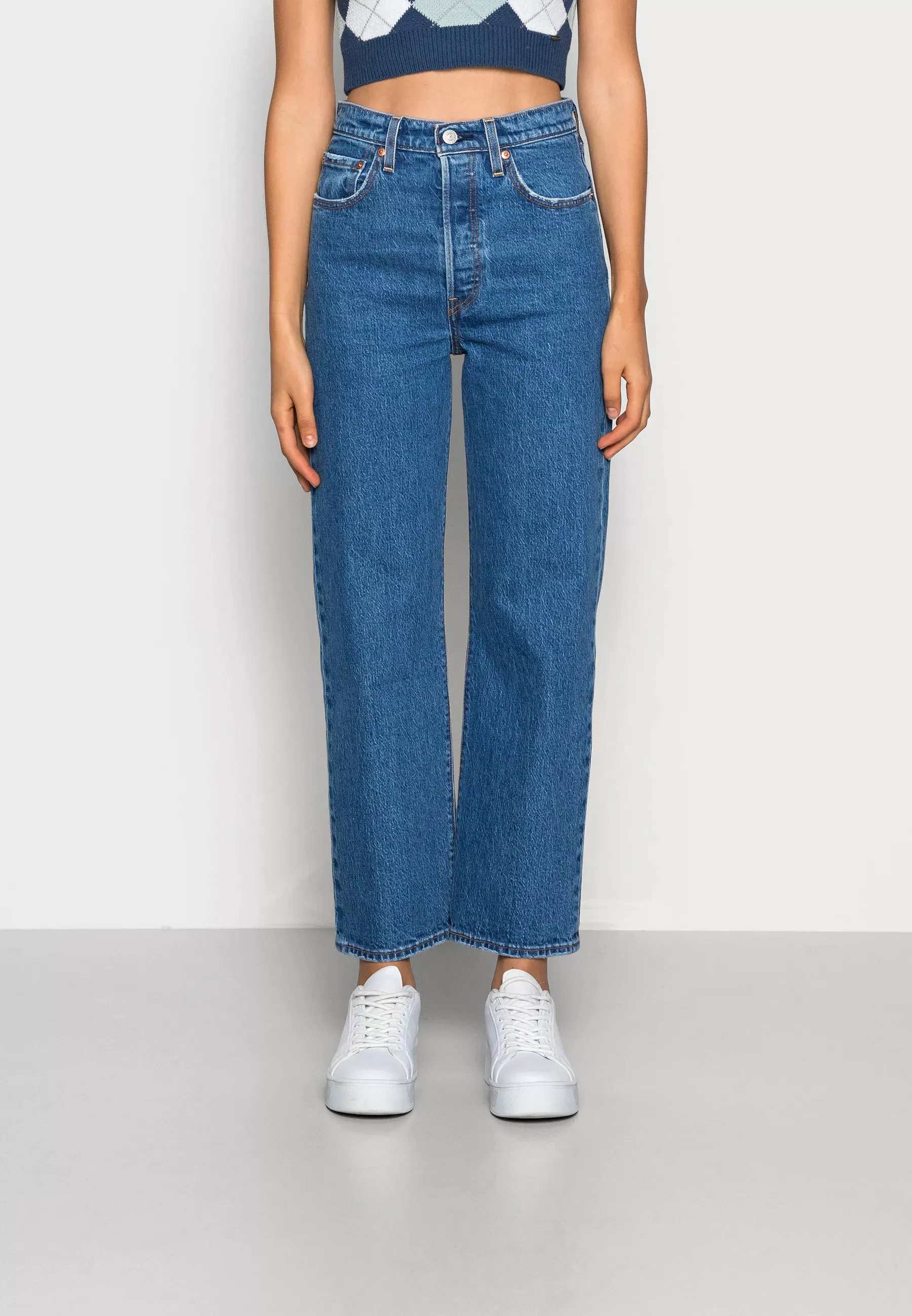 JEANS LEVI'S 501 FEMME ORIGINAL CROPPED JAZZ POP BLEU