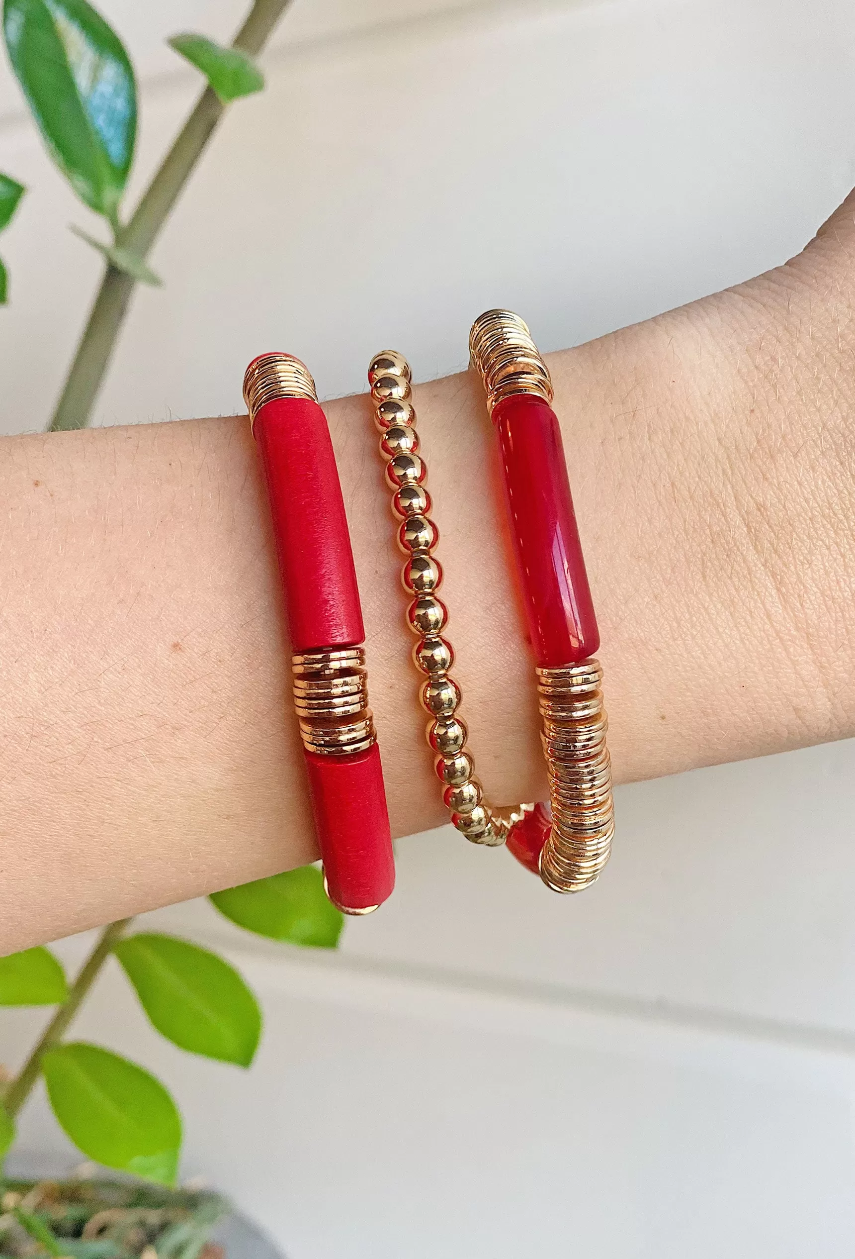 Jessie Bracelet Set in Red