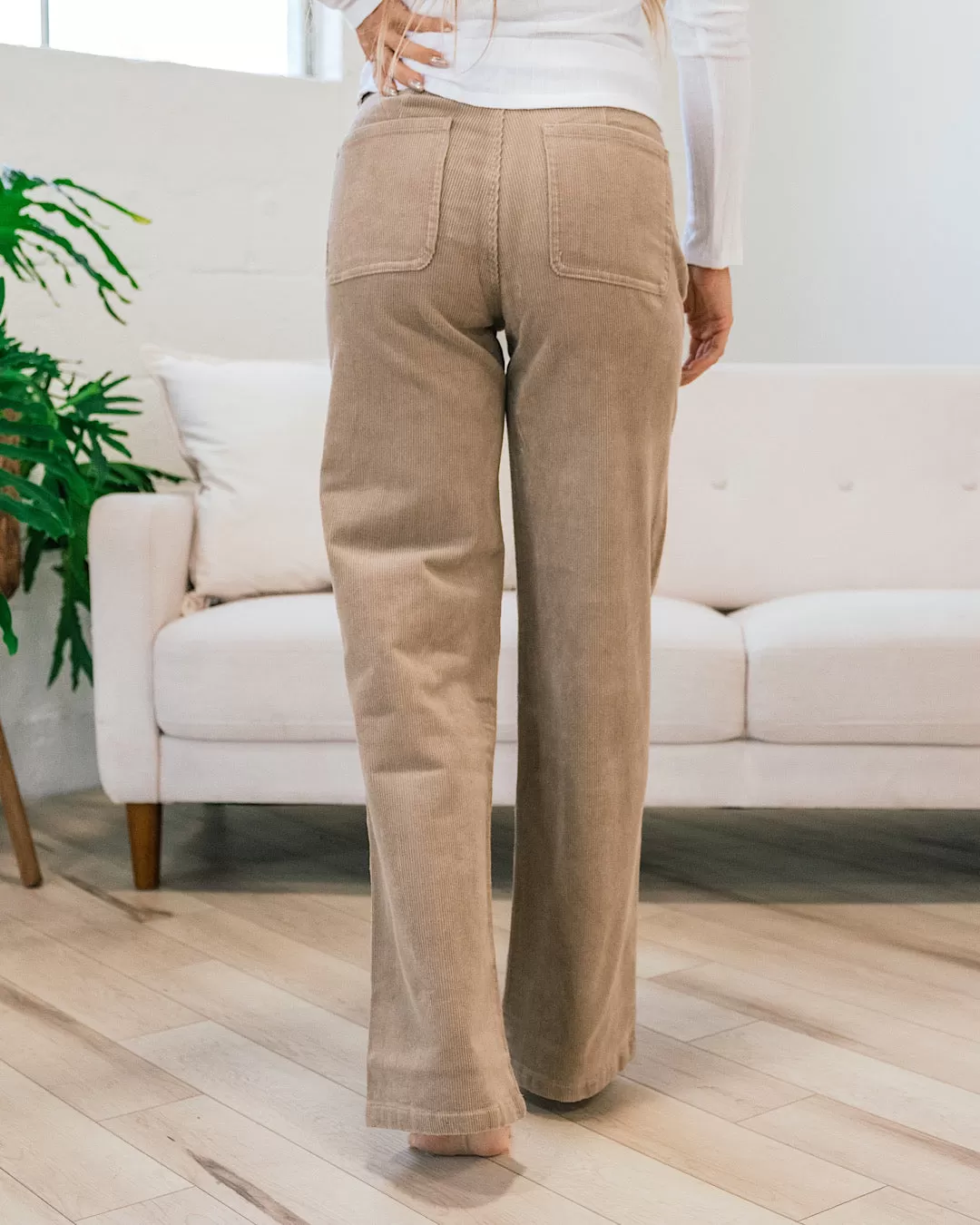 KanCan Lily Tan Wide Leg Corduroy Pants