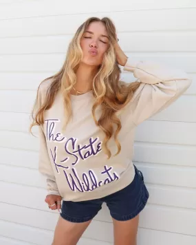 Kansas State Wildcats Beverly Sand Thrifted Sweatshirt