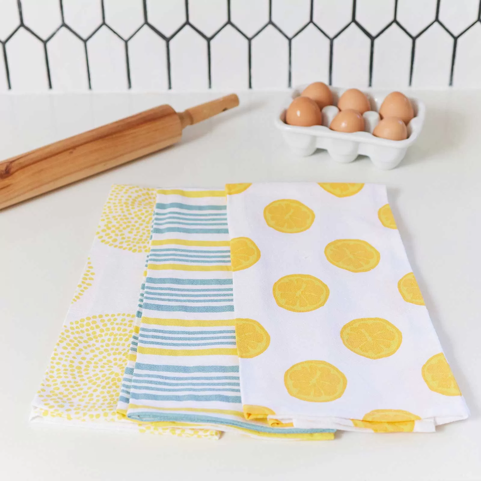 Lemon Slices Kitchen Towel Set Of 3