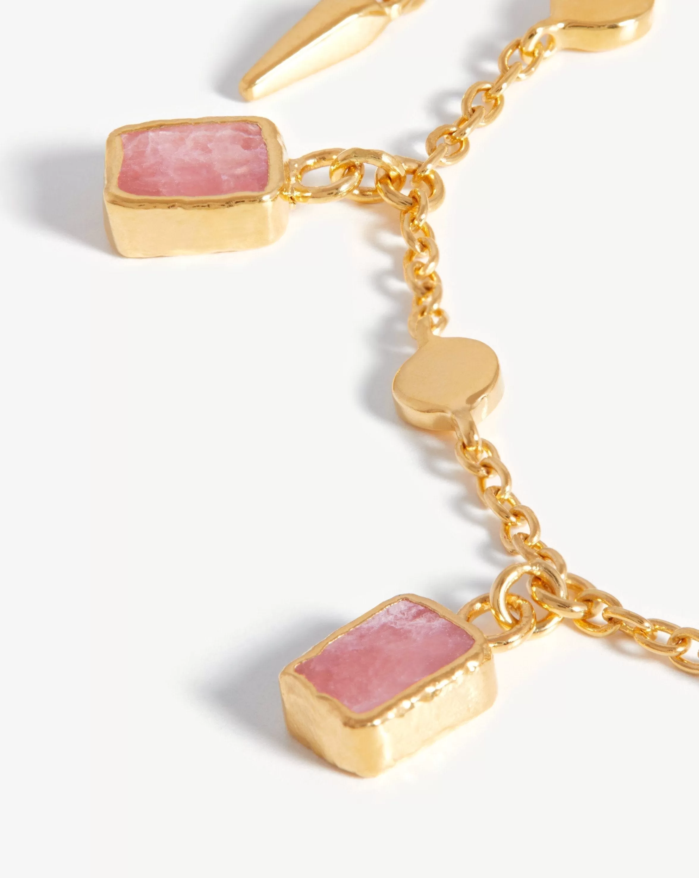 Lena Charm Bracelet | 18ct Gold Plated Vermeil/Rhodochrosite