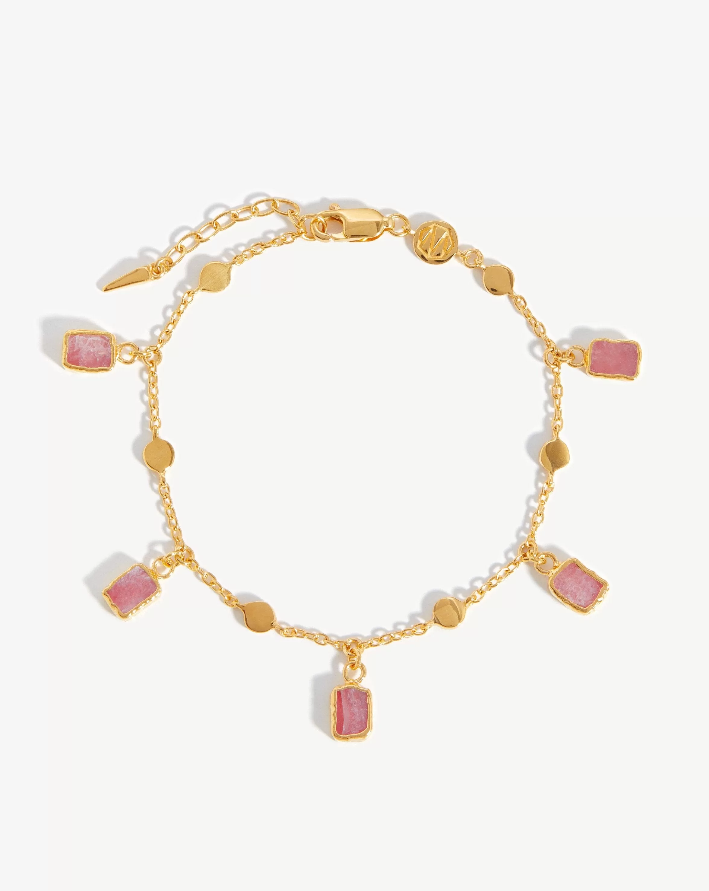 Lena Charm Bracelet | 18ct Gold Plated Vermeil/Rhodochrosite