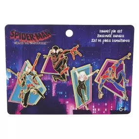 Loungefly Marvel Spiderverse 4 Piece Pin Set - Preorder