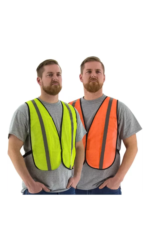 Majestic 75-3003 Yellow Site Safety Vest Mesh Non ANSI (50 Vests)