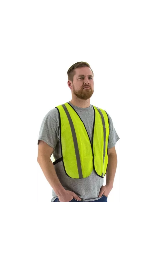 Majestic 75-3003 Yellow Site Safety Vest Mesh Non ANSI (50 Vests)