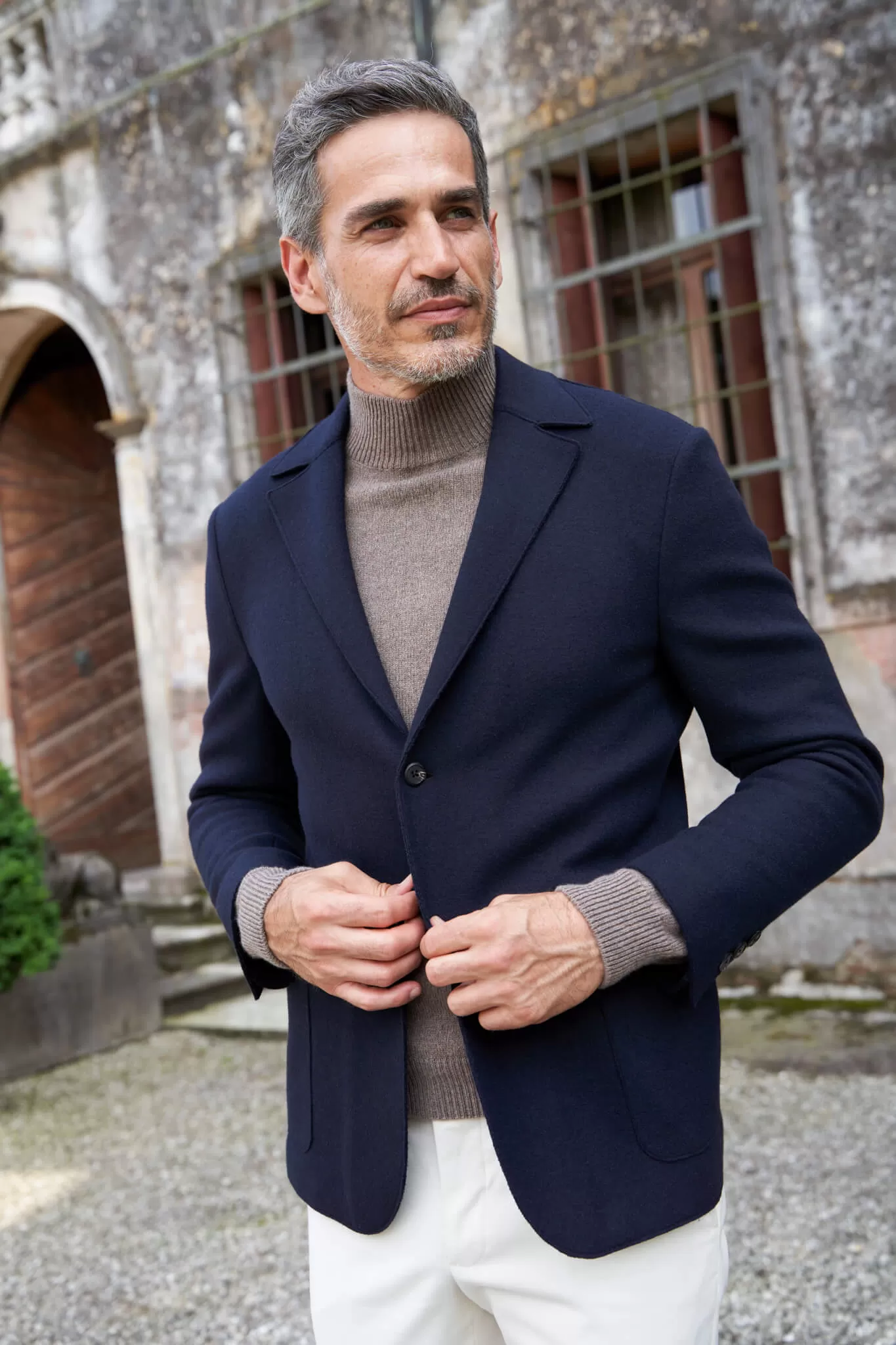 Meir raw cut wool and cashmere blazer