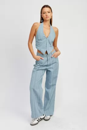 MID RISE WIDE LEG PANTS