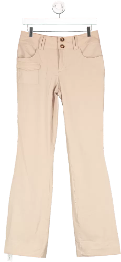 Mistress Rocks Beige Straight Leg Stretch Trousers UK S