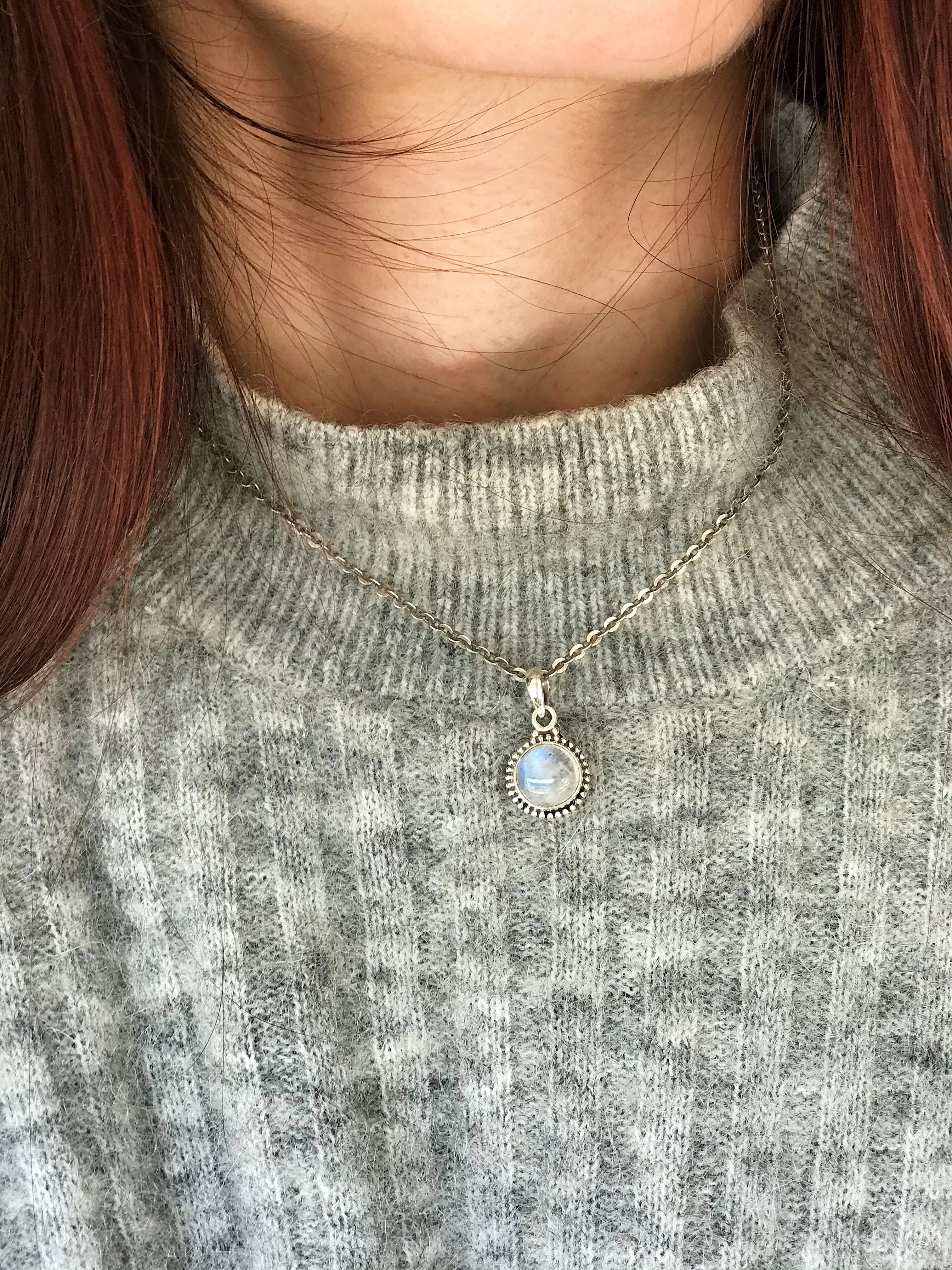 Moonstone Gala Pendant - XSmall Round / Long Oval