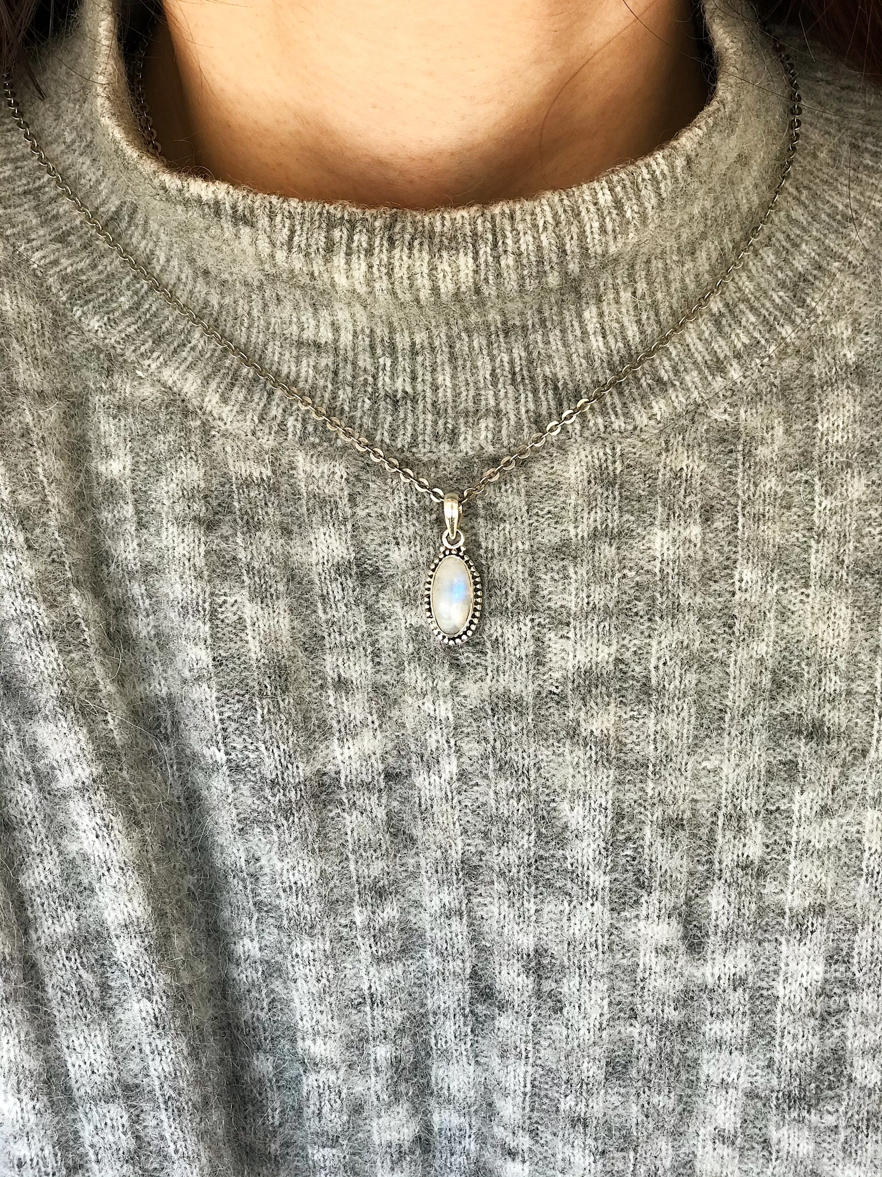 Moonstone Gala Pendant - XSmall Round / Long Oval