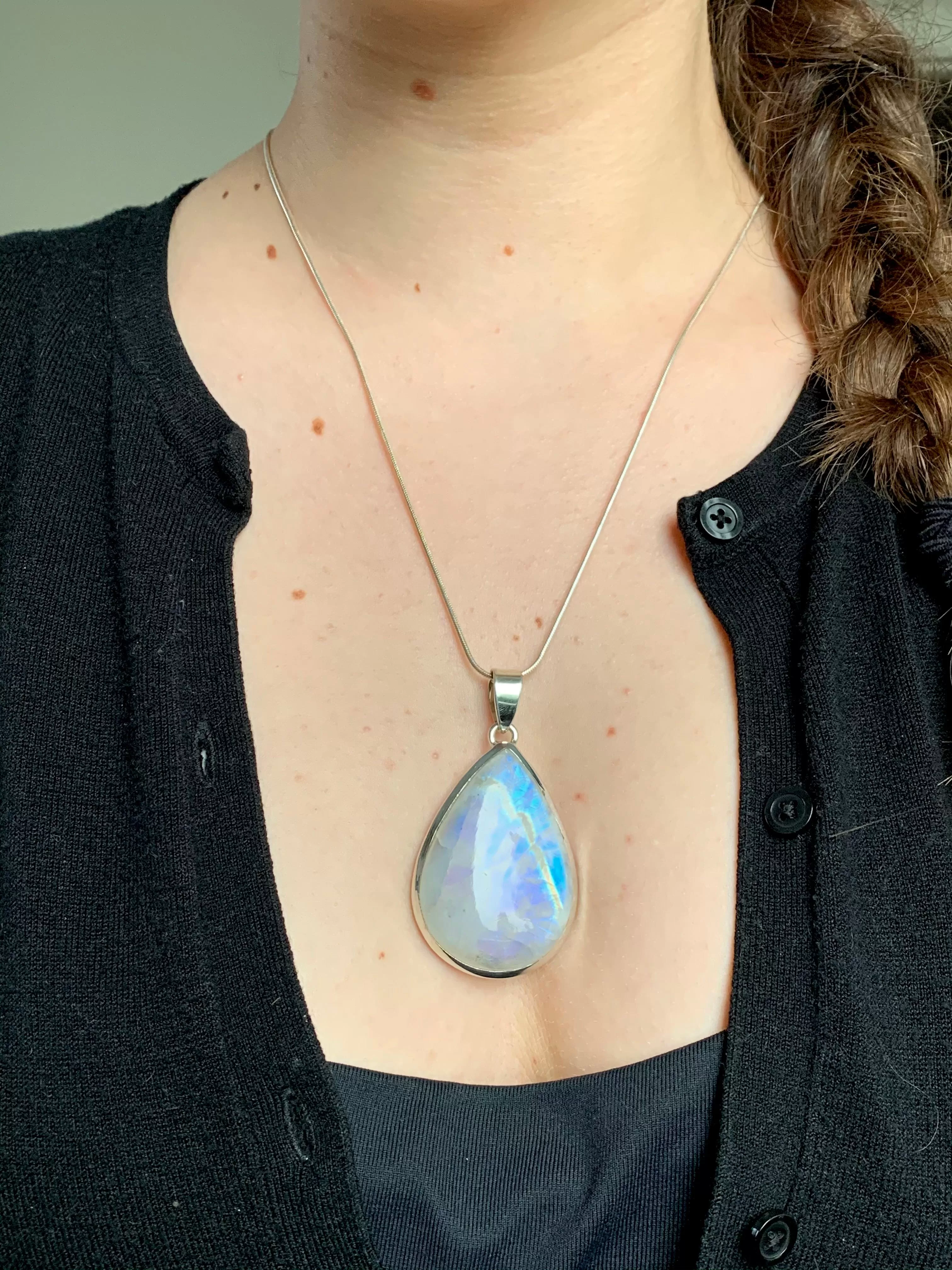 Moonstone Naevia Pendant - XLarge Teardrop