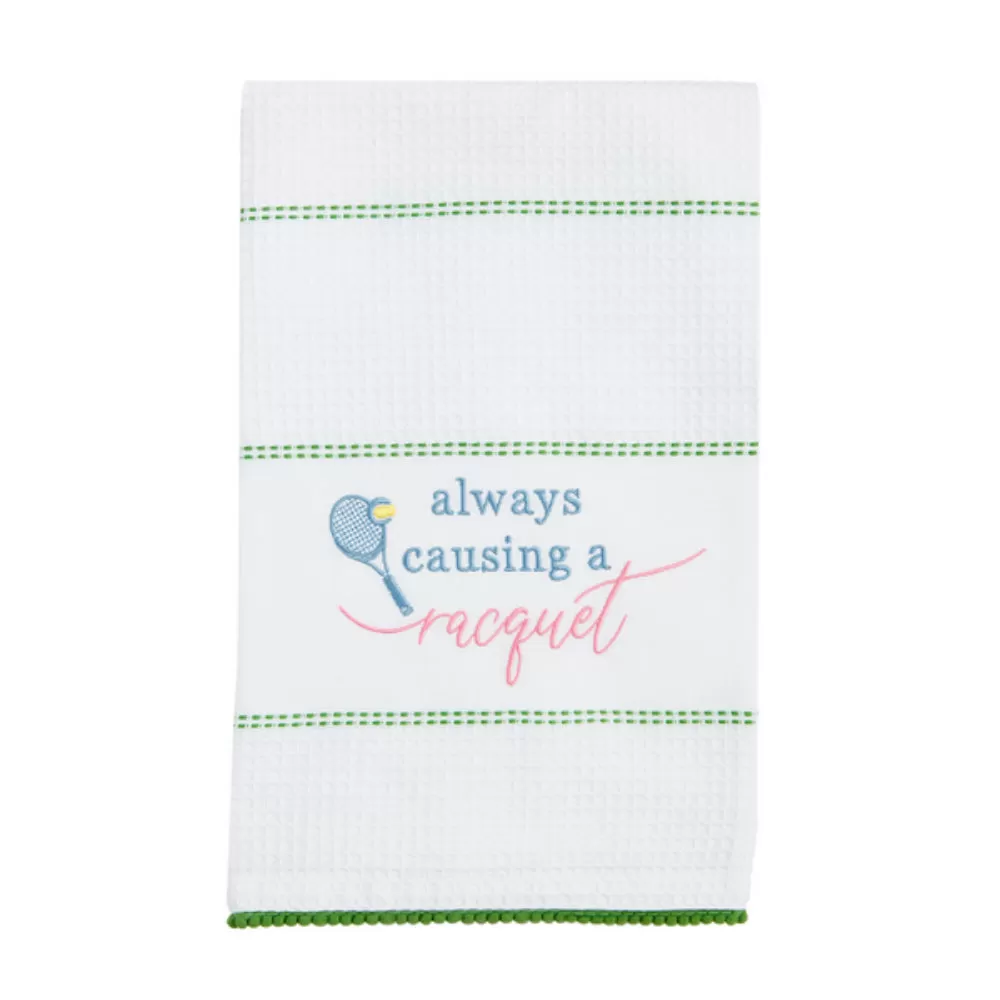 Mud Pie Tennis Embroidery Towels