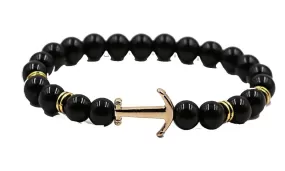 Natural Stone Anchor Arrow beads bracelet black